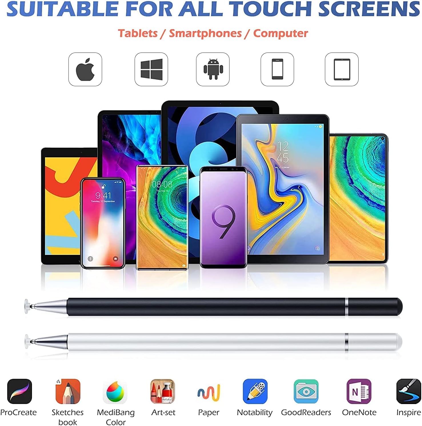 Universal Stylus Pen for Touch Screens Compatible for Laptops Phones and Tablets - Image 6