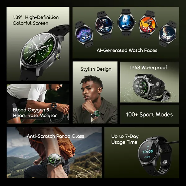 oraimo Watch 6R 1.39'' Anti-Scratch IP68 Smart Watch - Image 4